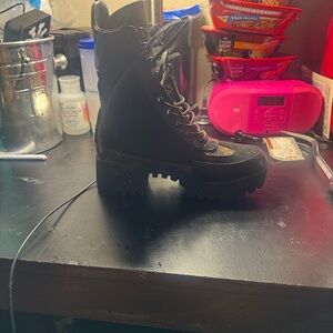 Louis Vuitton Black Lace-Up Women's Boots